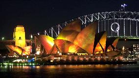Sydney Opera House lit up as Olympic fever grows